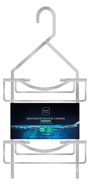 Mensola da bagno da appendere color argento lucido in alluminio Filaire Aluminium – douceur d'intérieur