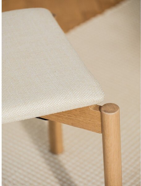 Sedia da pranzo di colore naturale con effetto rovere impilabile Wem – noo.ma