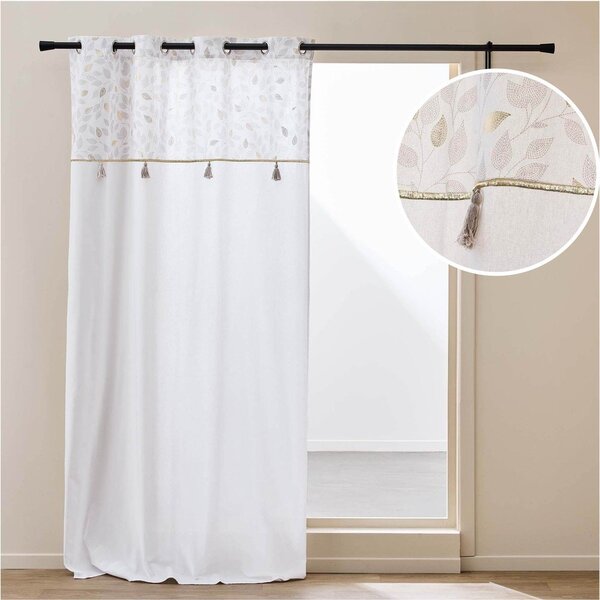 Tenda bianca in misto cotone 140x240 cm Duchesse – douceur d'intérieur