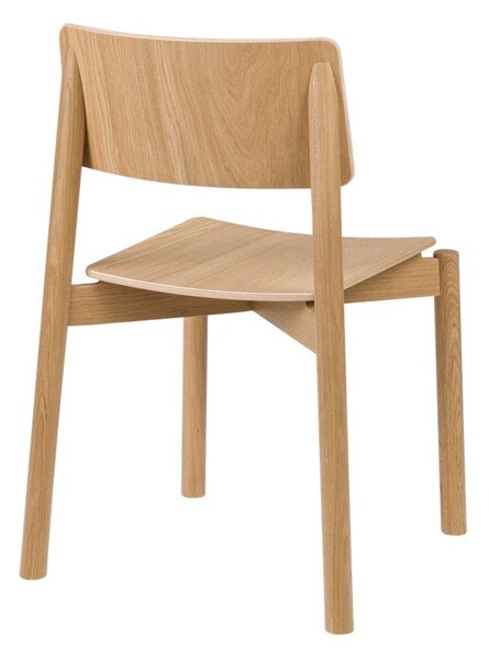 Sedia da pranzo di colore naturale con effetto rovere impilabile Wem – noo.ma