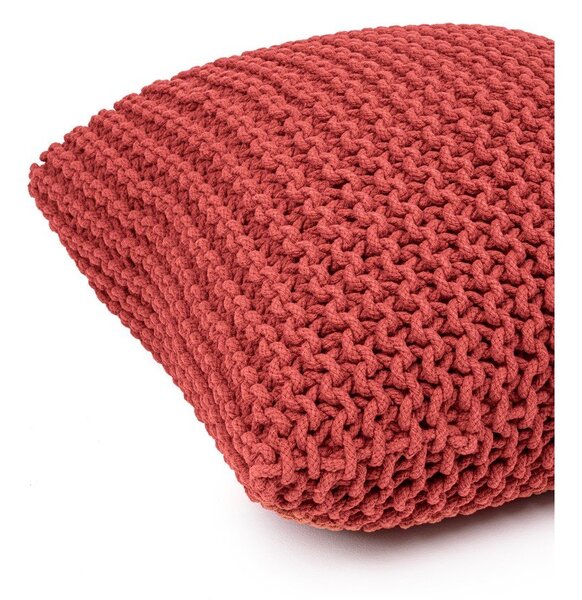 Poggiapiedi rosso con rivestimento in lavorato a maglia Knit – Bonami Essentials