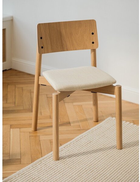 Sedia da pranzo di colore naturale con effetto rovere impilabile Wem – noo.ma