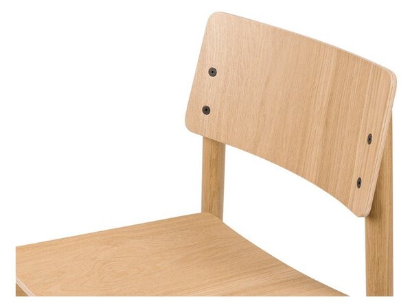 Sedia da pranzo di colore naturale con effetto rovere impilabile Wem – noo.ma