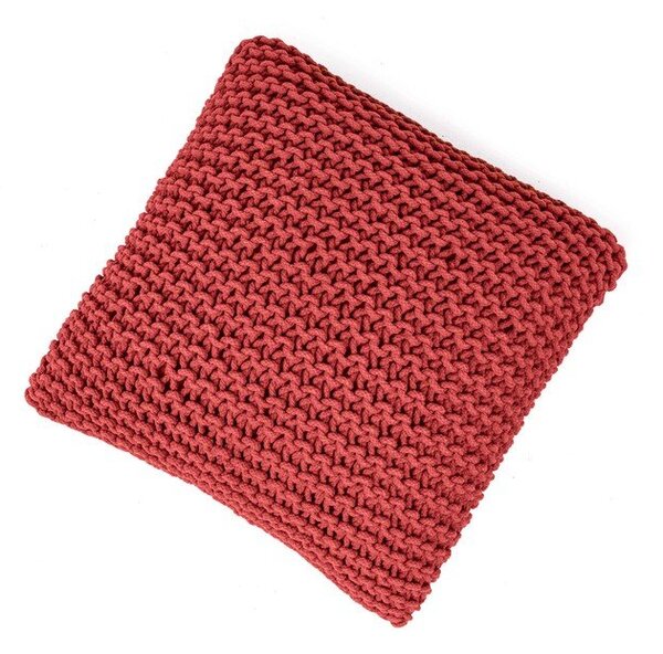 Poggiapiedi rosso con rivestimento in lavorato a maglia Knit – Bonami Essentials