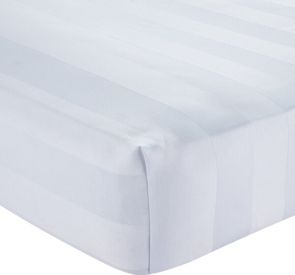 Lenzuolo con angoli bianco in raso di seta 150x200 cm So Soft Satin Stripe – Catherine Lansfield