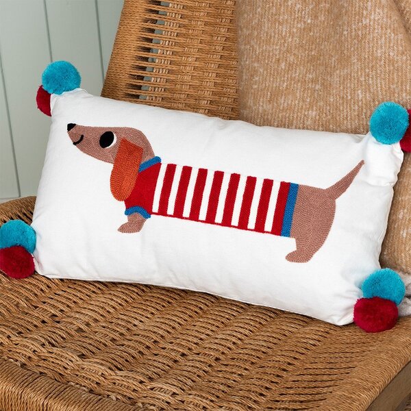 Cuscino per bambini in misto cotone 50x33 cm Sausage Dog – Rex London
