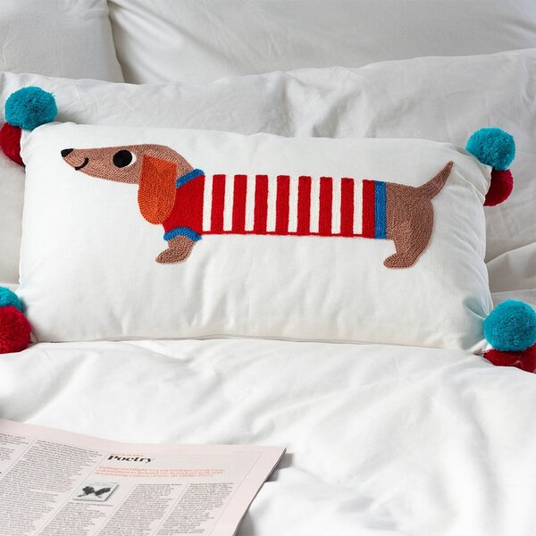 Cuscino per bambini in misto cotone 50x33 cm Sausage Dog – Rex London