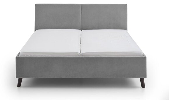 Letto matrimoniale imbottito grigio con rete inclusa 160x200 cm Piano – Meise Möbel