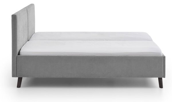 Letto matrimoniale imbottito grigio con rete inclusa 160x200 cm Piano – Meise Möbel