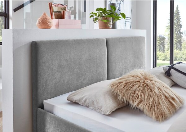 Letto matrimoniale imbottito grigio con rete inclusa 160x200 cm Piano – Meise Möbel