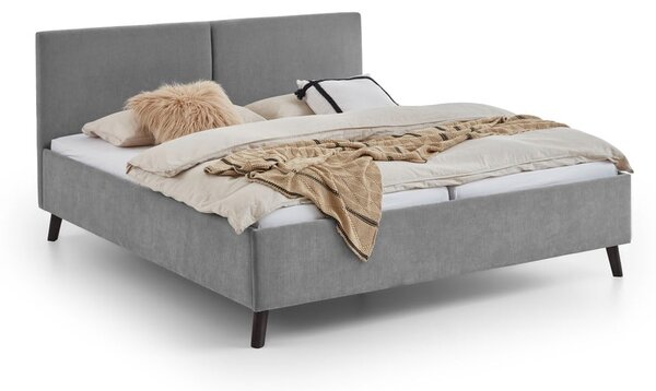 Letto matrimoniale imbottito grigio con rete inclusa 160x200 cm Piano – Meise Möbel