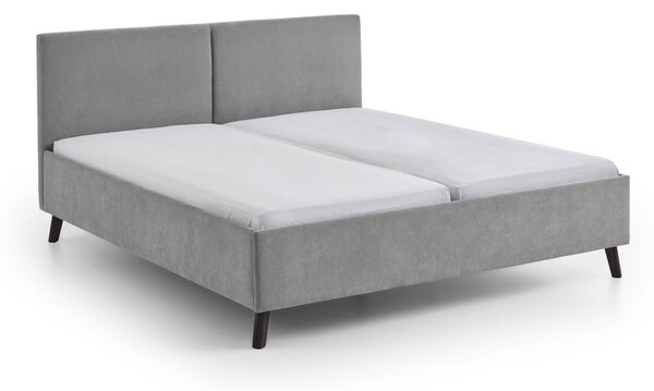 Letto matrimoniale imbottito grigio con rete inclusa 160x200 cm Piano – Meise Möbel
