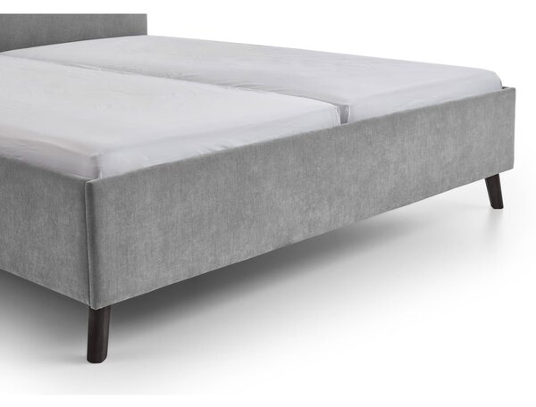 Letto matrimoniale imbottito grigio con rete inclusa 160x200 cm Piano – Meise Möbel