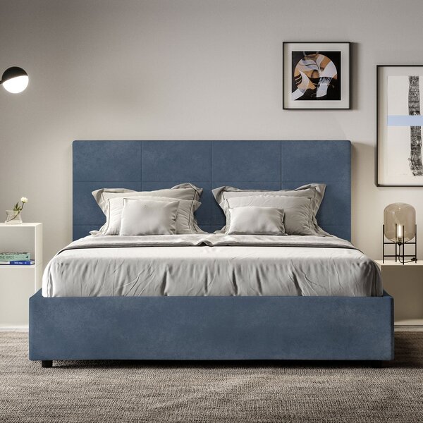 Letto Matrimoniale Francese 140x190 cm Senza Rete Mika Blu