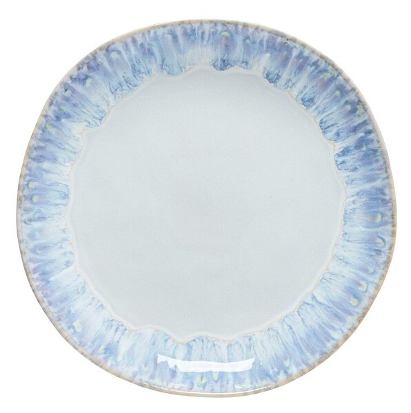 Piatto bianco/blu in gres ø 28 cm Brisa – Costa Nova