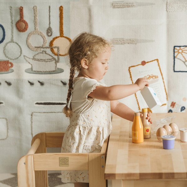 Torre di apprendimento di colore naturale in pino massiccio Montessori – Meowbaby