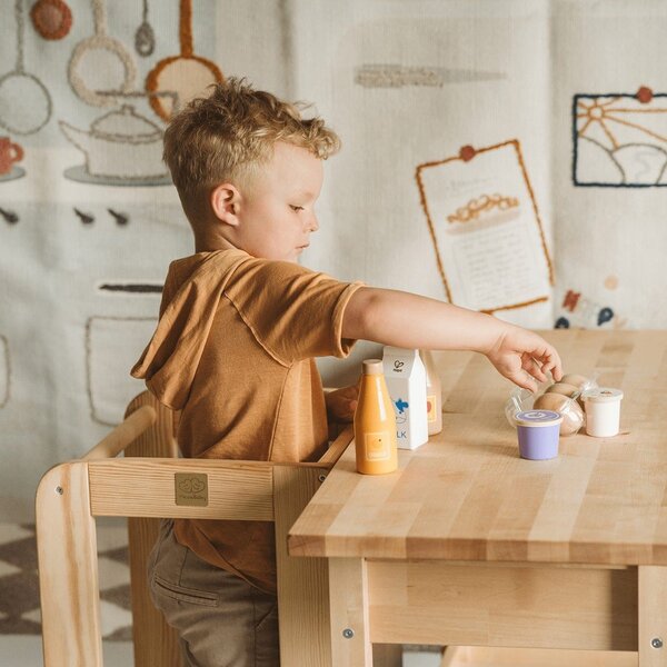 Torre di apprendimento di colore naturale in pino massiccio Montessori – Meowbaby