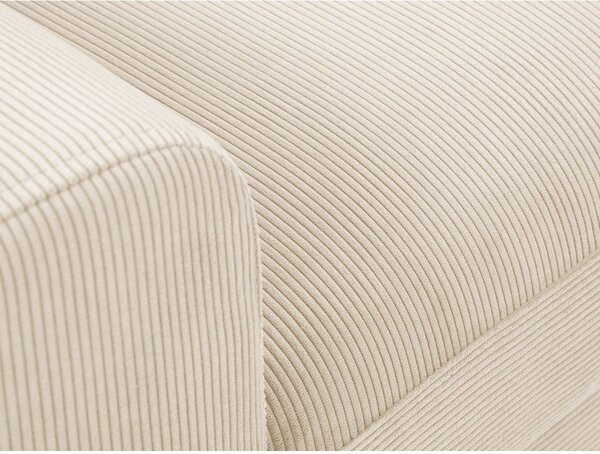 Divano angolare beige allungabile e con contenitore (con penisola a destra/con chaise lounge) con rivestimento in velluto a coste Kyoto – Cosmopolitan Design