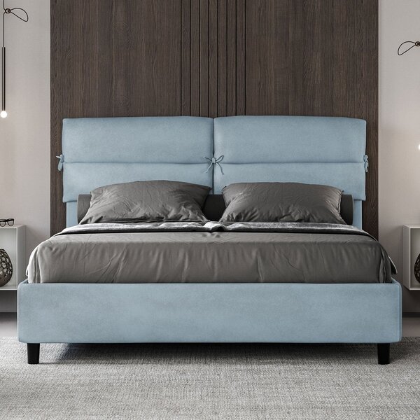 Letto Matrimoniale 160x190 cm Senza Rete Nandy Azzurro