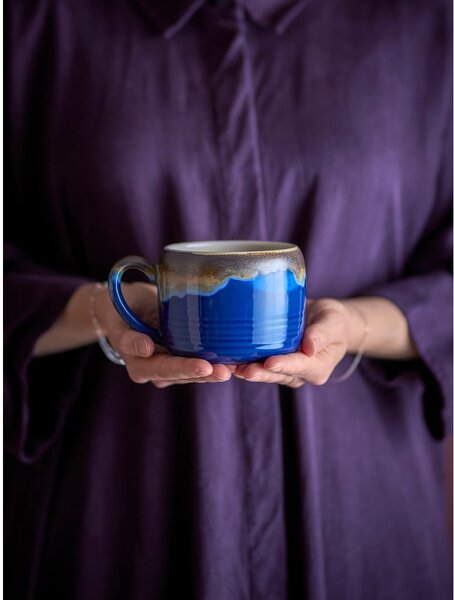 Tazze in set blu e marroni in gres 4 pz 400 ml Sheen – Bloomingville