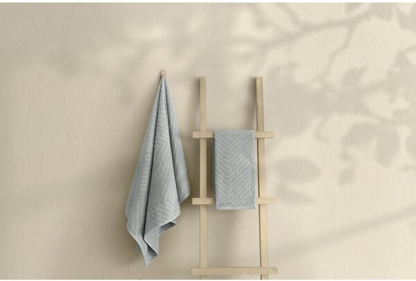 Set di asciugamani per viso e corpo tipo terry grigio chiaro in cotone 2 pz – Foutastic