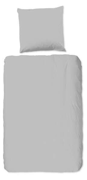 Set copripiumino e federa grigio chiaro in cotone renforcé per letto singolo/per letto esteso 140x220 cm Uni – Good Morning