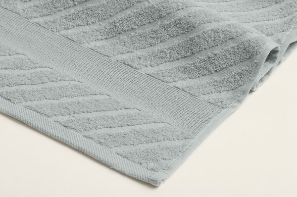 Set di asciugamani per viso e corpo tipo terry grigio chiaro in cotone 2 pz – Foutastic