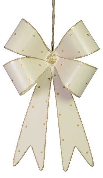 Fiocco metallo pois oro bianco cm 21x7x34