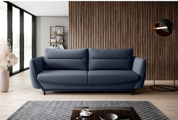 Divano blu allungabile/con contenitore e rivestimento in ciniglia 236 cm Silva – ELTAP