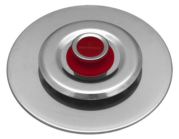 Coperchio Magico Antiodore Ø25 cm Ventur Magic in Acciaio Inox Pomolo in Bachelite Cooker Rosso