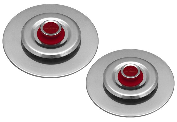 Kit 2 Coperchi Magici Antiodore Ventur Magic Ø27, Ø31 cm Cooker in Acciaio Inox Pomello Rosso