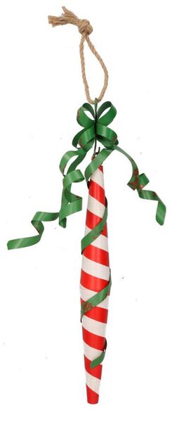 Decorazione albero metallo bastoncino cm Ø7xh29/50 Rosso