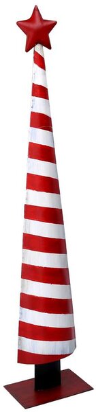 Albero metallo con strisce bianche rosso cm 14x9xh67,5
