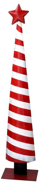 Albero metallo con strisce bianche rosso cm 14x9xh67,5