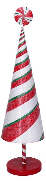 Albero metallo caramella spirale rosso cm 12,8x12xh46