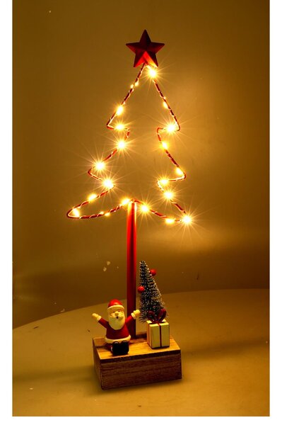 Albero metallo led con babbo natale rosso cm 7x15xh39