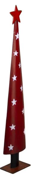 Albero metallo con stelle bianche rosso cm 18x10xh93,5