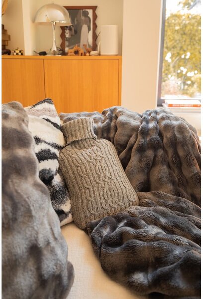 Coperta grigia in micropile 150x200 cm Wave – Tiseco Home Studio