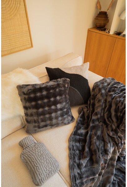 Coperta grigia in micropile 150x200 cm Wave – Tiseco Home Studio