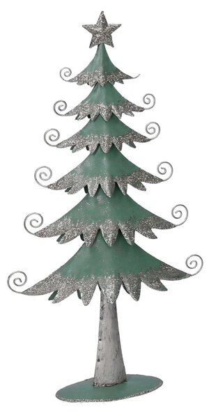 Albero metallo argento e verde salvia cm 21x6,5xh40,5