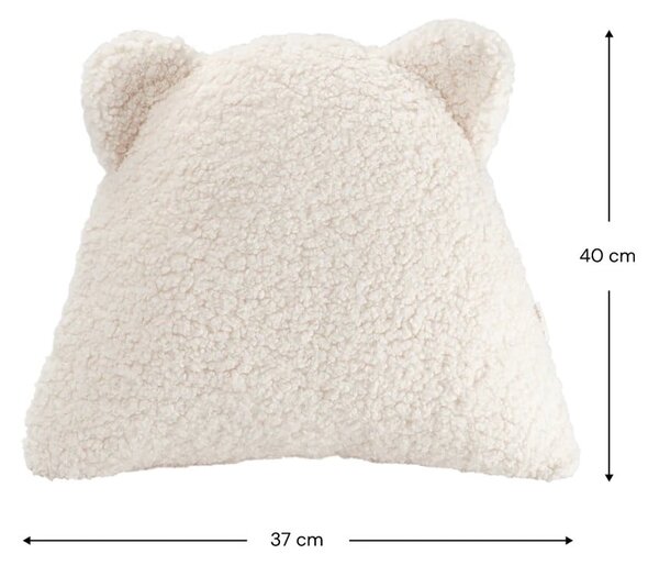 Cuscino per divano da bambini color crema con rivestimento in bouclé Bear – Wigiwama