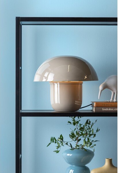 Lampada da tavolo grigia con paralume in metallo (altezza 25 cm) Fat Mushroom - Leitmotiv