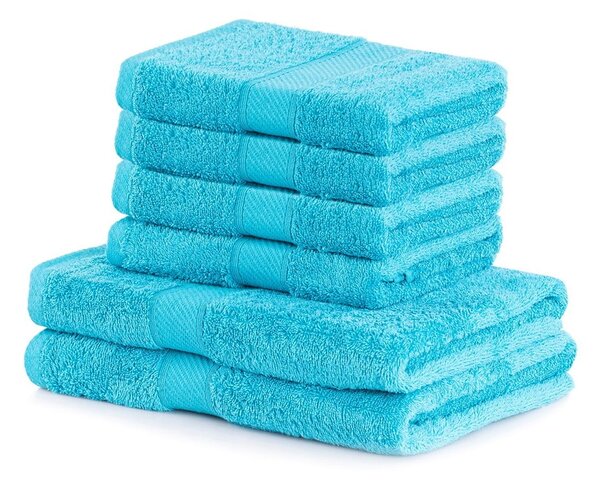 Set di asciugamani per viso e corpo tipo terry blu in misto bambù 6 pz Bamby – DecoKing