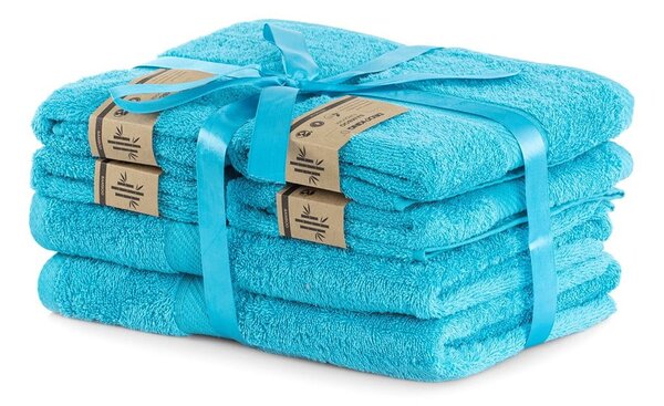 Set di asciugamani per viso e corpo tipo terry blu in misto bambù 6 pz Bamby – DecoKing