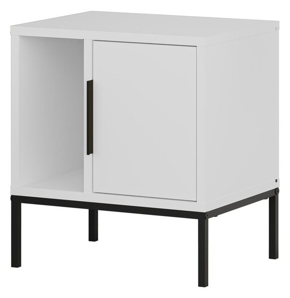 Comodino bianco con ripiani Lani - Marckeric