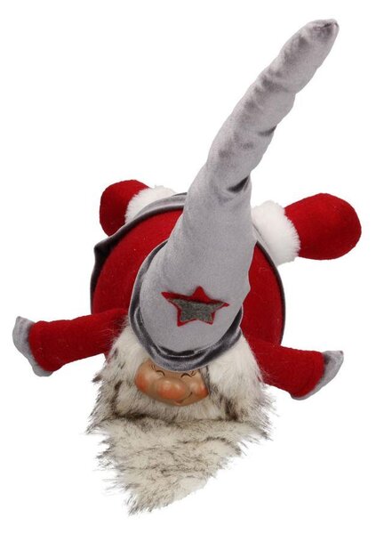 Babbo Natale tessuto rosso grigio cm 29x16xh44