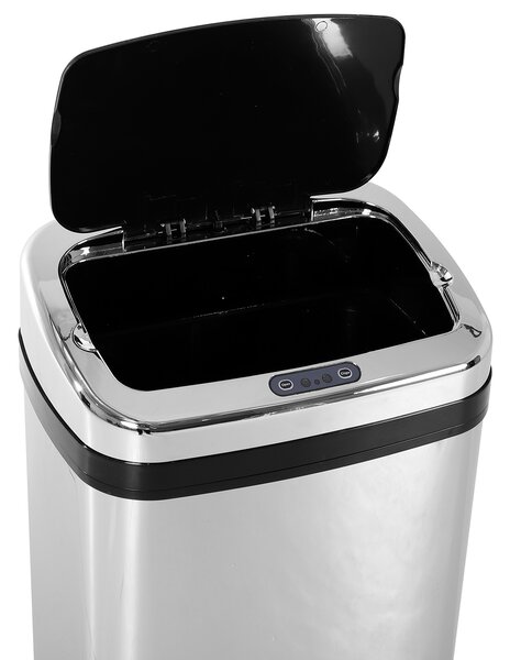 HomCom Cestino dei rifiuti rettangolare Pattumiera in acciaio inox con sensore 30L, automatica|Aosom