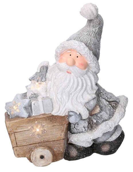 Babbo natale in resina led grigio cm 40x17,5xh47,5