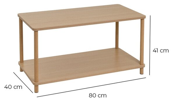 Tavolino da salotto di colore naturale 40x80 cm Gaia – Casa Selección