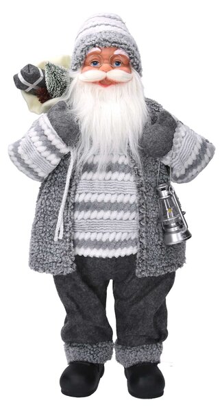 Babbo natale in tessuto grigio cm xh60